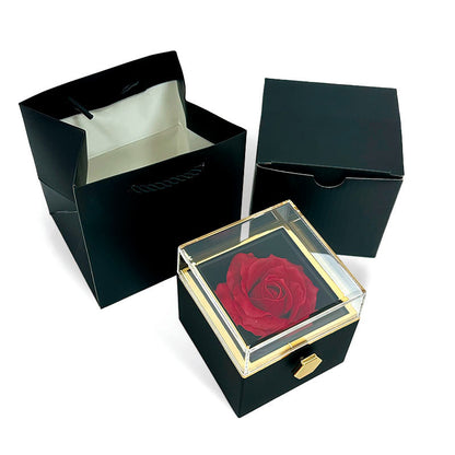 Rotating Rose Flower Jewelry Box